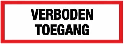 Verboden toegang sticker - 14,8 x 10,5 cm - toegangsverbod stickers - wit met rood