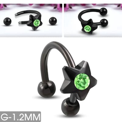 Aramat Jewels | Piercings | Chirurgisch Stalen Ster-hoefijzer helix | | | |10mm | Staal | Volwassenen | Verkleurd niet