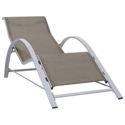vidaXL - Ligbed - textileen - en - aluminium - taupe