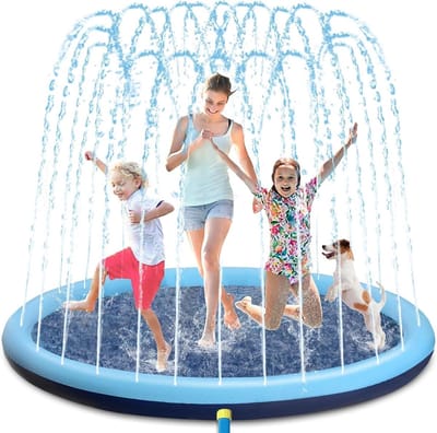 Splash Pad Kinderen - Waterspeelgoed - Zomerse Pret - Antislip Onderkant - 170cm Diameter - Blauw
