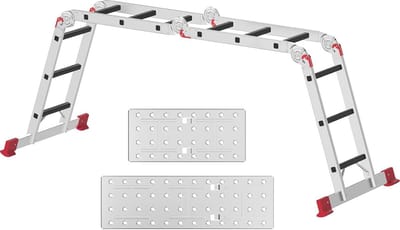 Multifunctionele Aluminium Ladder 3,4m - 12 Treden - TÜV/GS Gecertificeerd - Antislip - Voor Professioneel en Doe-Het-Zelf Gebruik