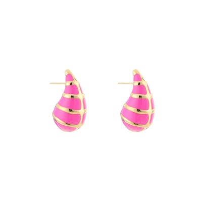 Michelle Bijou - Colourfull druppel - Oorbellen - Fuchsia - Roze