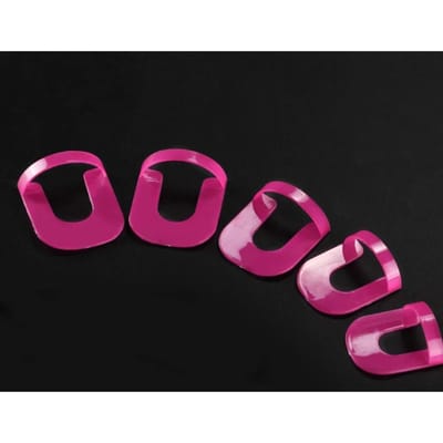 Lot de 26 autocollants anti-éclaboussures pour ongles, 10 tailles, en forme de courbe G, protection des doigts, outils de manucure et d'art des ongles rose