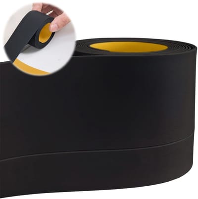 Zelfklevende Plinten - Flexibele Plintstrip - Wandafwerking - Zacht PVC Materiaal - 10 meter - Zwart