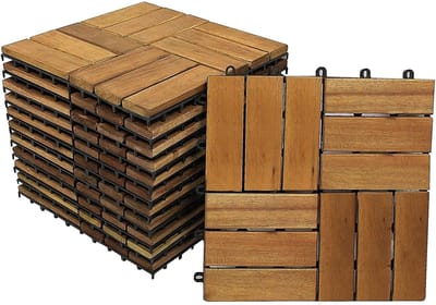 Voordeelset van 33 Houten Terrastegels voor Tuin en Balkon, 3 m² met Drainage-onderbouw