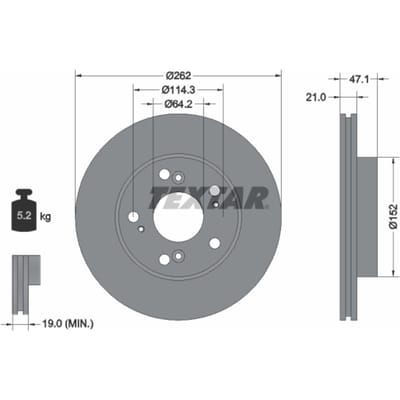 Remschijf PRO TEXTAR 92175803, 1 stuk