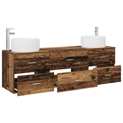 vidaXL - Badkamermeubel - Set - 3 - st - Oud - hout - 49,5 - x - 44,5 - x - 66 - cm