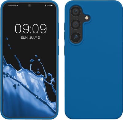 kwmobile telefoonhoesje geschikt voor Samsung Galaxy S25 - Hoesje met siliconen coating - Smartphone case in rifblauw