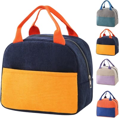Lunchtas herbruikbaar - lekvrije koeltas - lichtgewicht blauw geel - ideaal voor kantoor - ShopVlot