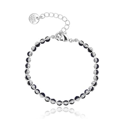 Luxenter 925 Sterling Zilveren Armband met Gerhodineerd Zwart Kristal - Lailai