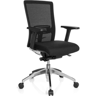 hjh office Astra Base - Bureaustoel - Netstof - Zwart / zwart