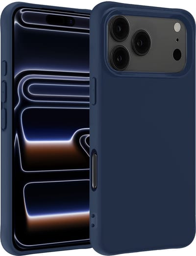 Hoesje - Geschikt voor iPhone 17 Pro / 18 Pro - Sterk & Shockproof - Siliconen Case - Hoes Cover - Telefoonhoes - Donkerblauw