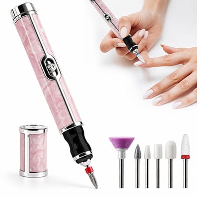 VHV - Draadloze Elektrische Nagelvijl - Elektrische nagelvijl - Nagelfrees - Manicure set - Pedicure set - Draadloos - Oplaadbaar - Voor nagelverzorging en eelt - Voor thuis en professioneel gebruik - Roze