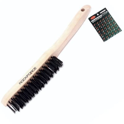 Rockforce - Stalen Draadborstel - 6 Rijen - Ergonomisch Handvat - Houten Greep