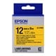 Epson LK-4YBW extra klevende tape zwart op geel 12mm (origineel)