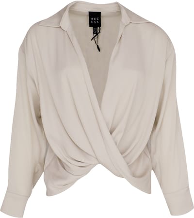Access Fashion - beige overslag blouse - maat 36
