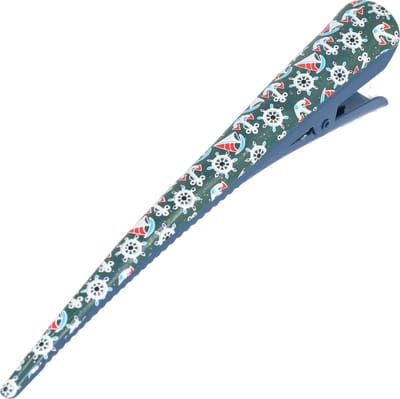 Haarsoires Haarspeld Duckklem 13cm – Basic – Maritiemprint – Metaal – Blauw - Sterke Haarclip voor Styling & Dagelijks Gebruik - Hair Clip - Decoratieve Haaraccessoire