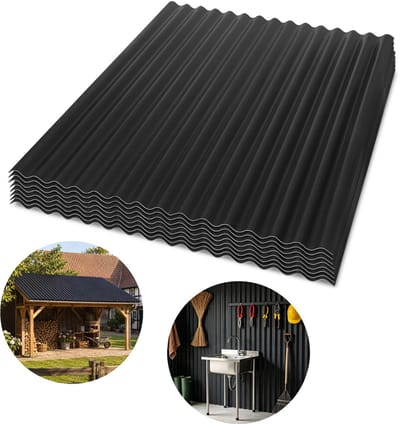 ASA composiet golfplaten antracietgrijs 8 stuks 117 x 93 cm dakplaat