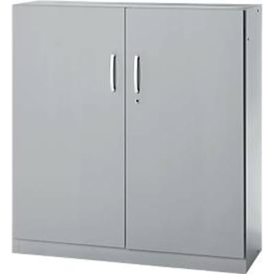 Kantoorkast, 3OH, afsluitbaar, met opliggende deuren, B 1200 mm, blank aluminium