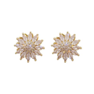 Despora - Anxiety oorbellen - Fidget Oorbellen - Stress Oorbellen - Anti Stress Oorbellen - Spinner Oorbellen - Spinning Earring - Draai Oorbellen - Sieraden - Oorbellen - Goudkleurig RVS (Zonnebloem)