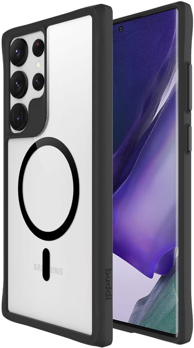 Buddi Hybrid - Hoesje Geschikt voor Samsung Galaxy S23 Ultra - Compatibel met MagSafe - Back Cover met Magneet - Magnetische Beschermhoes - Case Transparant Zwart