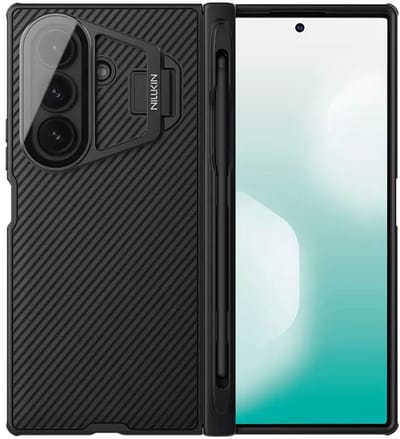 Nillkin CamShield Prop Magnetic - Hoesje Geschikt voor Samsung Galaxy Z Fold 7 - Compatibel met MagSafe en Qi2 - S-Pen Back Cover Camera Bescherming / Standaard - Zwart