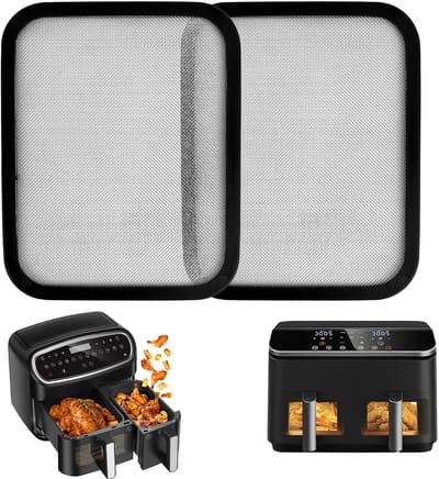 Set van 2 RVS Spatdeksels voor Airfryer 8.5 / 10 L, Herbruikbaar, Makkelijk Schoon te Maken, Hoge Temperatuur Weerstand, Ideaal voor Gezond Koken
