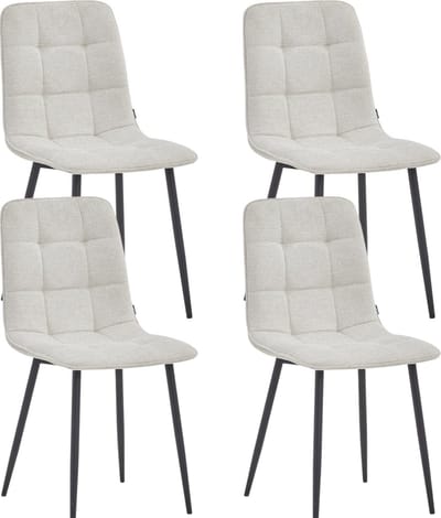 Colenis - Ela Eetkamerstoel - Set Van 4 - Beige - Linnen - Design