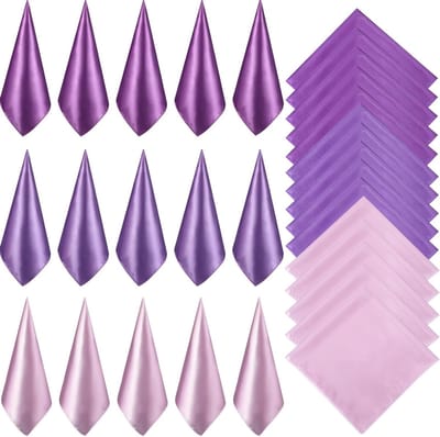 Set van 15 Dames Sjaals met Vierkante Hals, Effen Satijnen Neckerchiefs en Hoofddoekjes voor Diverse Stijlen