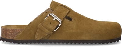 Sacha - Dames - Groene suède clogs met gesp - Maat 36