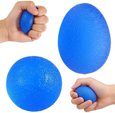 blauwe siliconen kneedbal voor handtherapie, handtrainer bal, antistressbal, ter versterking van de gripkracht, verlichting van artritis en beroerterevalidatie
