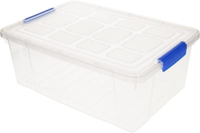 Plasticforte Opbergbox met deksel - 9 liter - transparant - kunststof - opbergkist