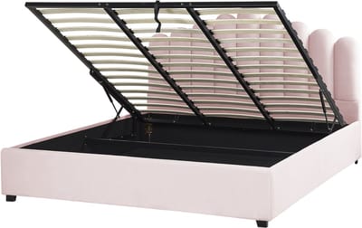VINCENNES - Bed met opbergruimte - Pastelroze - 180 x 200 cm - Fluweel