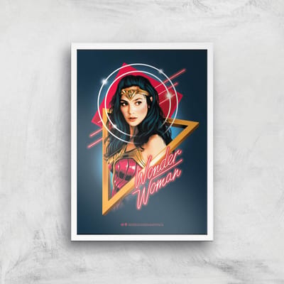 Wonder Woman Welcome To The 80s Giclee Art Print - A4 - White Frame