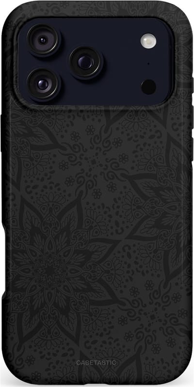 Casetastic hoesje geschikt voor Apple iPhone 17 Pro Max - MagSafe - Dubbellaagse bescherming - Mandala stijl - Fashion Case - Zwart