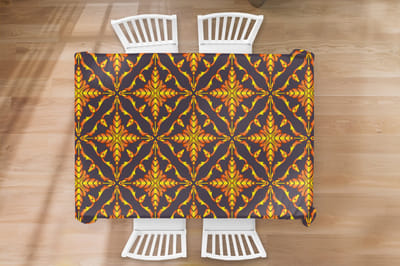 Kerst Tafelkleed - Kerstmis Decoratie - Tafellaken - Patronen - Kerst - Goud - 200x130 cm - Kerstmis Versiering - Tafeldecoratie Kerstmis - Kerstdecoratie tafel - Tafelversiering