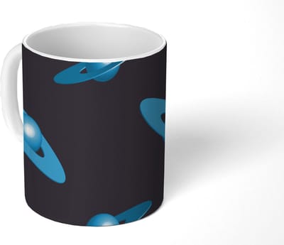 Mok - Koffiemok - Planeten - Blauw - Kinderen - Design - Mokken - 350 ML - Beker - Koffiemokken - Theemok