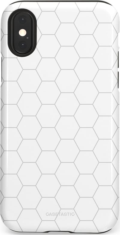 Casetastic Hoesje Geschikt voor Apple iPhone X/Xs - Stijlvolle Beschermende Duo-layer Case - Zilverraat