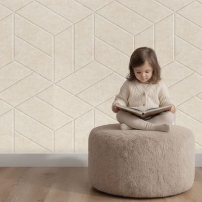 Wandpaneel vilt, kubus, crème beige – 2950 x 1200 mm | 9mm dik | Verbetert de akoestiek | Eenvoudige montage | Wanddecoratie