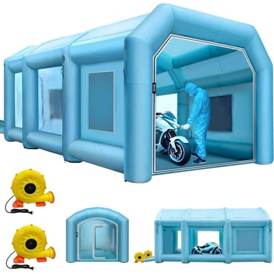 Cabine de Peinture Gonflable Tente pour Peinture de Voiture 9 x 6 x 4 m AVEC Filtre et 2 Souffleurs