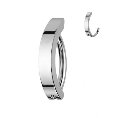 Piercing PVD ovaal strak design 1.6x10 - zilver - LMPiercings