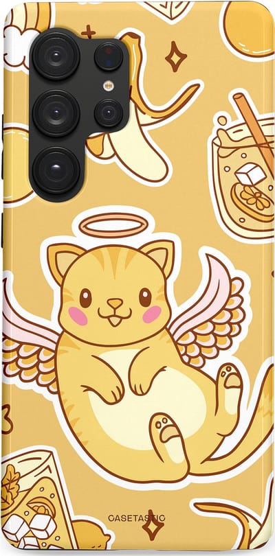 Casetastic Hoesje Geschikt voor Samsung S25 Ultra - Stijlvolle Beschermende Duo-layer Case - Poezenvleugels