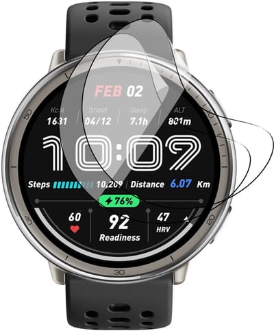 Screenprotector geschikt voor Amazfit Active 2 Round - 2x FlexGuard Screen Protector