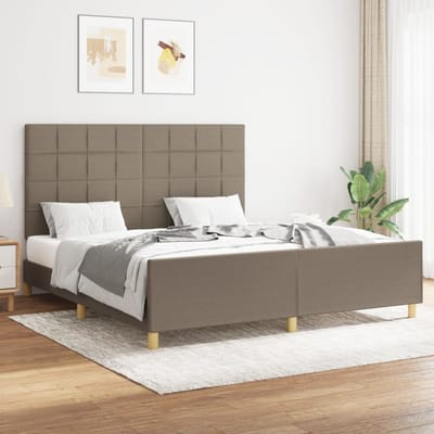 vidaXL - Bedframe - zonder - matras - stof - taupe - 160x200 - cm