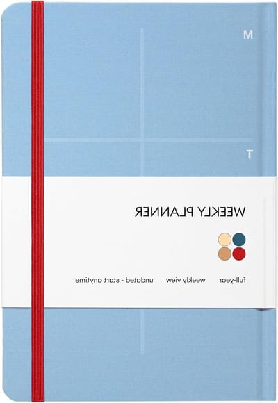 Wekelijkse planner - Agenda ongedateerd - Planning maken - Lay-flat binding - 147 x 213 cm - Blauw
