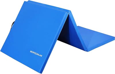 38-cm-dikke drievoudige opvouwbare oefenmat met handgrepen voor MMA gymnastiek en thuisgym - blauw