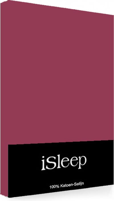 iSleep Satijn-Katoen Laken - Litsjumeaux - 240x265 cm - Bordeaux
