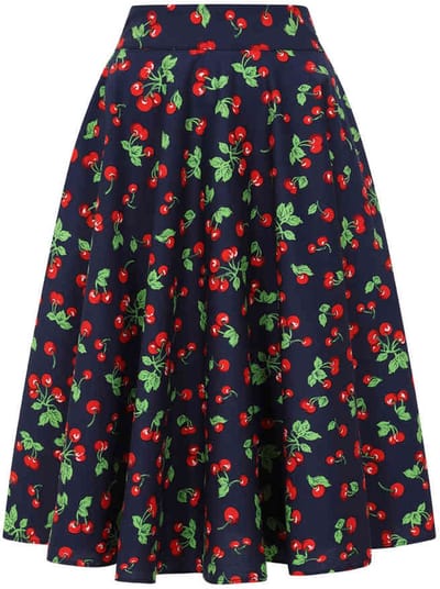 Banned - Cary Cherry Swing Rok - S - Blauw