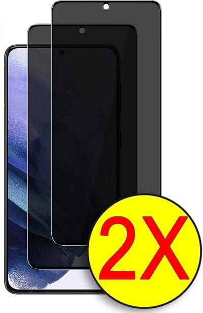 HB Glas Geschikt voor Samsung Galaxy S21 Fullscreen Privacy Screenprotector Gehard Glas - Tempered Glass - Case Friendly - 2 Stuks