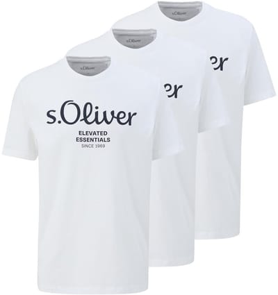 s.Oliver Heren t-shirt 3 pack Basic